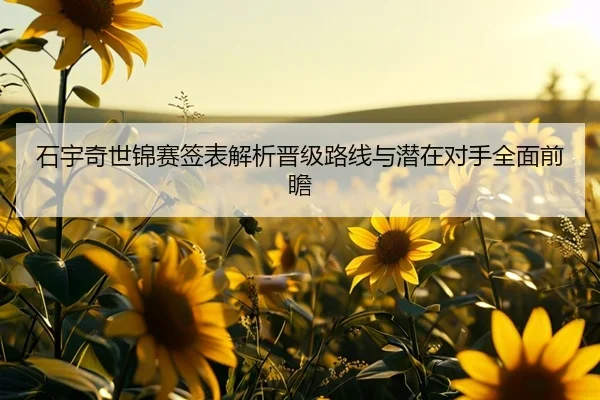 石宇奇世锦赛签表解析晋级路线与潜在对手全面前瞻